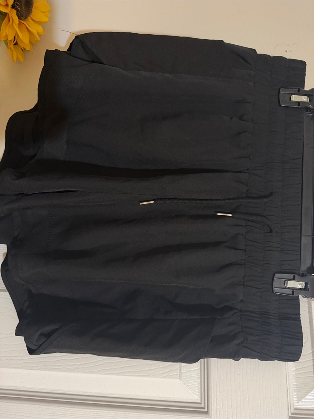 Black Drawstring Shorts with Elastic Waist
